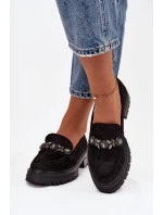 Eko Semišové Mokasíny Dámské S Dekorativní Broží Černé Valiana Eko Semišové Mokasíny Dámské S Dekorativní Broží Černé Valiana