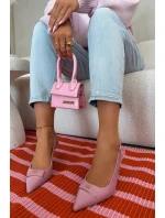 Sandály Podpatky Dámské S Ozdobným Detalem Růžové model 21937397 - Boto