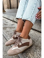 Dámské kožené semišové barefoot tenisky Zazoo N1400 béžové Dámské kožené semišové barefoot tenisky Zazoo N1400 béžové