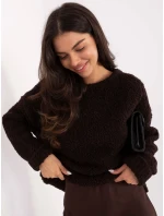 Sweter MI SW model 21749815 ciemny brązowy - FPrice Sweter MI SW model 21749815 ciemny brązowy - FPrice