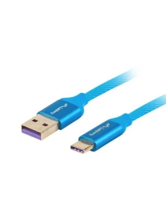 Kabel Lanberg CA-USBO-21CU-0010-BL (USB 2.0 typ A - USB typ C ; 1m; barva modrá)