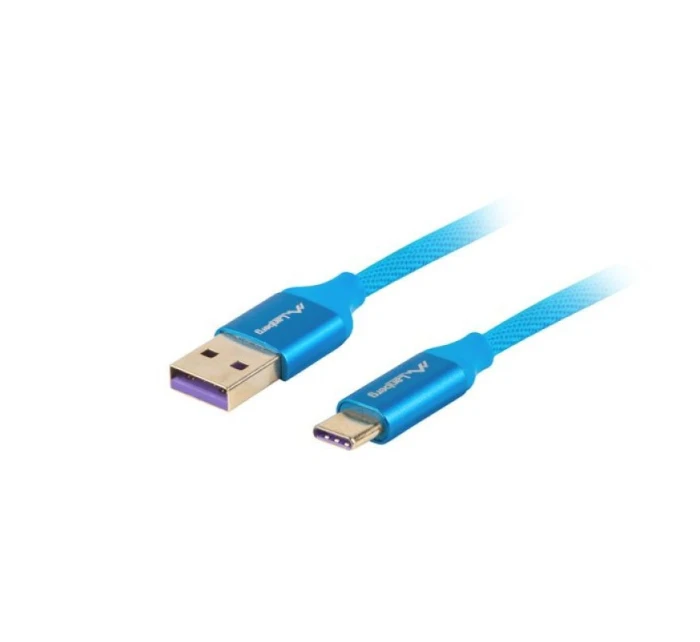 Kabel Lanberg CA-USBO-21CU-0010-BL (USB 2.0 typ A - USB typ C ; 1m; barva modrá)