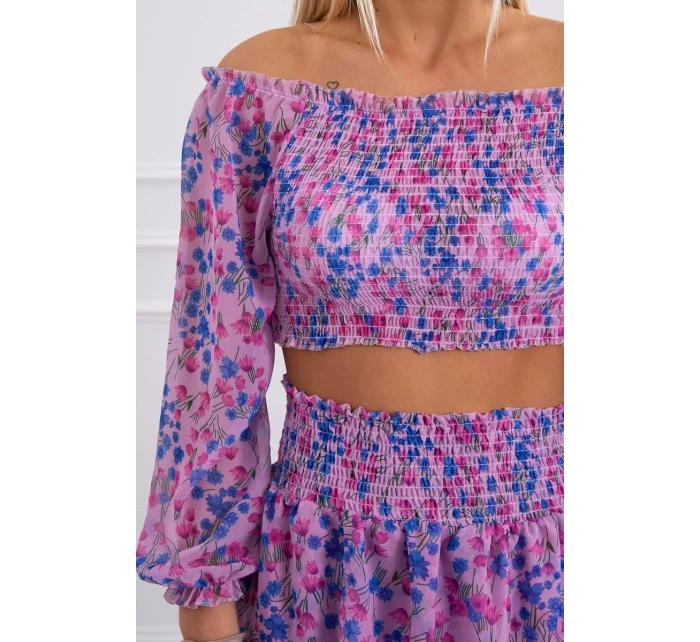 Fialová květinová sada