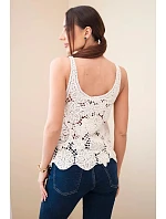 Dámská viskózová halenka bez rukávů s výstřihem do V džínová Dámská viskózová halenka bez rukávů s výstřihem do V džínová