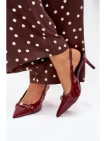 Lodičky Na Jehlovém Podpatku Se Zlatou Bordové model 21704634 - Boto