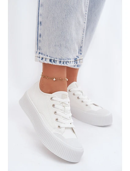 Dámské tenisky na platformě Big Star TT274269 Bílé