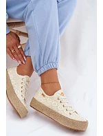 Krajkové tenisky na platformě  Béžové model 22102788 - Lee Cooper