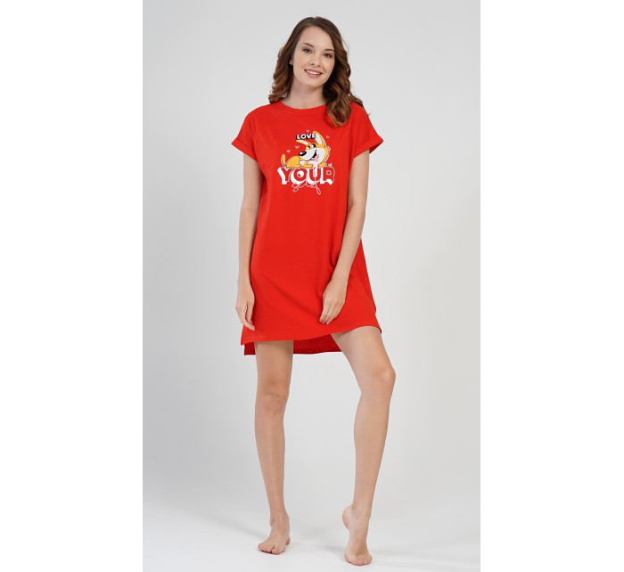 Dámská noční košile s krátkým rukávem Love model 17360693 - Vienetta