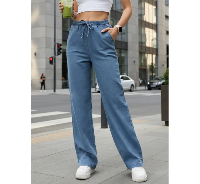 Spodnie damskie z niebieskie model 22016773 - FashionStreet Spodnie damskie z niebieskie model 22016773 - FashionStreet