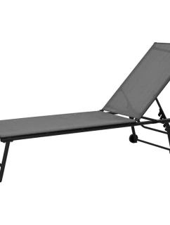 ZAHRADNÍ LEHÁTKO 185X57X31CM ŠEDÉ