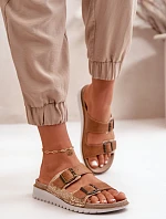 Dámské Pohodlné Sandały S Přezkami Hnědé Inblu CN000033