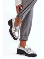 Dámské polobotky na podpatku  model Stříbrná s černou  model 20599718 - SWEET SHOES