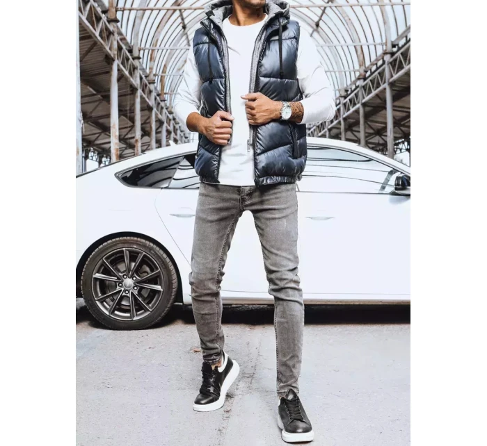 Pánská tmavě modrá vesta FashionStreet TX4141