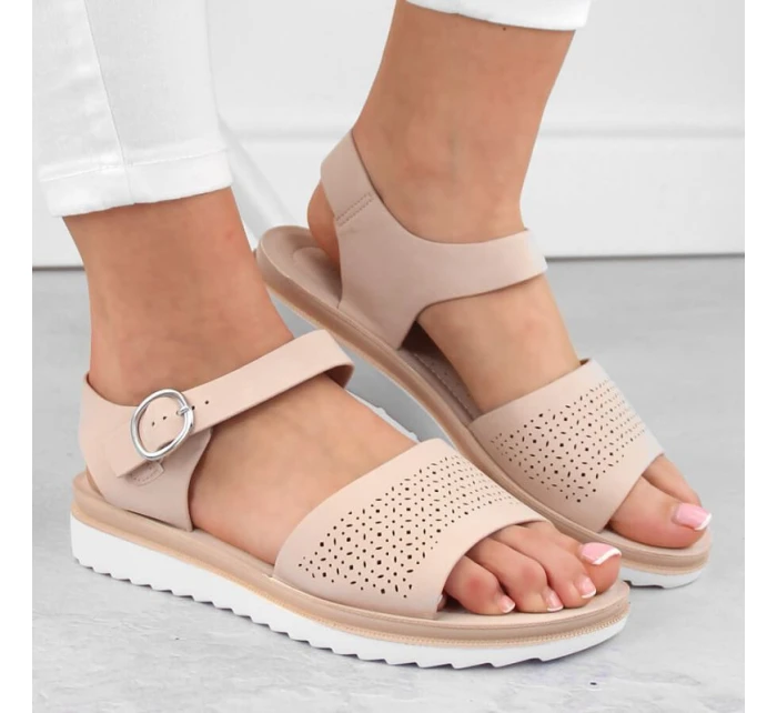 W model 19373122 béžové lodičky na platformě a podpatku - SERGIO LEONE