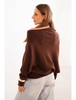 Dámský asymetrický viskózový svetr netopýří model 21301095 - K-Fashion