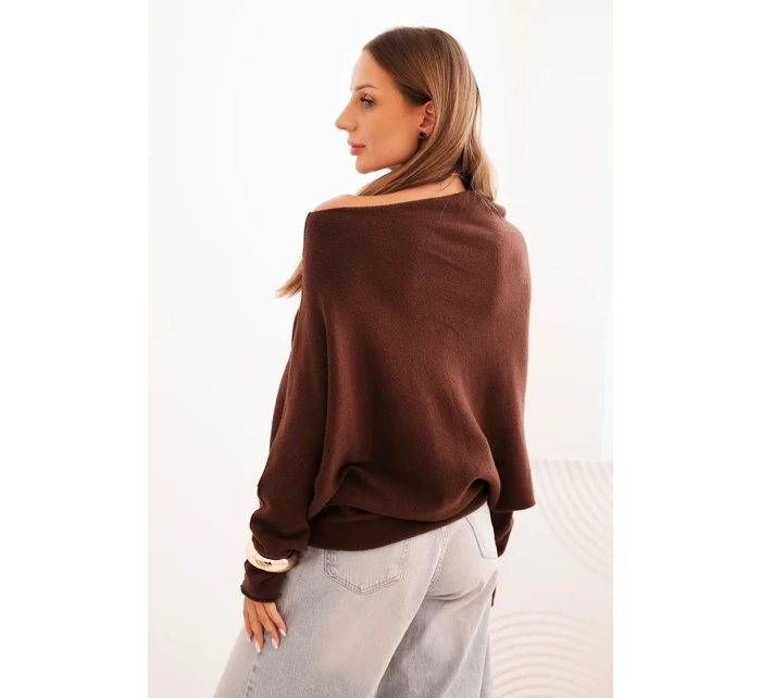 Dámský asymetrický viskózový svetr netopýří model 21301095 - K-Fashion