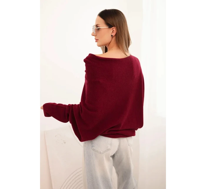Dámský asymetrický svetr z viskózy model 21418456 - K-Fashion