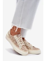 Nízké dámské tenisky s leopardím potiskem Lee Cooper LCW-25-02-3330L béžové