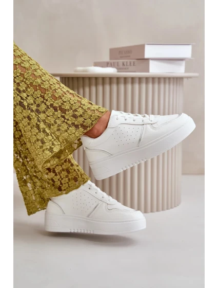 Dámské tenisky na platformě s ozdobným šněrováním bílé model 20458652 - Kesi Dámské tenisky na platformě s ozdobným šněrováním bílé model 20458652 - Kesi