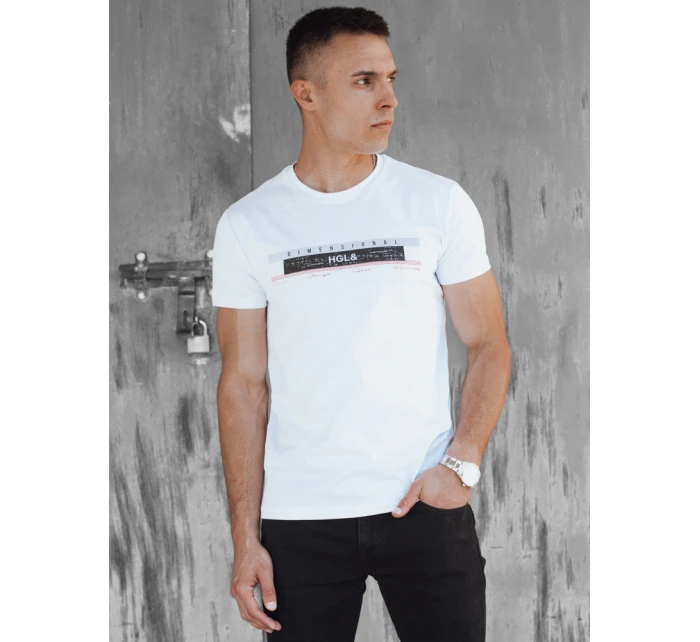 FashionStreet pánské bílé tričko RX5556 FashionStreet pánské bílé tričko RX5556