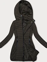 Dámská přechodná bunda s kapucí army (2M-017)