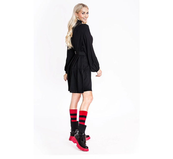Černé dámské šaty s netopýřími rukávy Ann Gissy (XY202118)