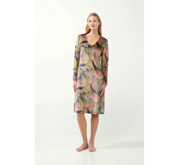 Velurové šaty s květinovým potiskem model 20516032 - Vamp