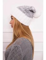 Paris fleecová čepice K213 bílá+šedá Paris fleecová čepice K213 bílá+šedá