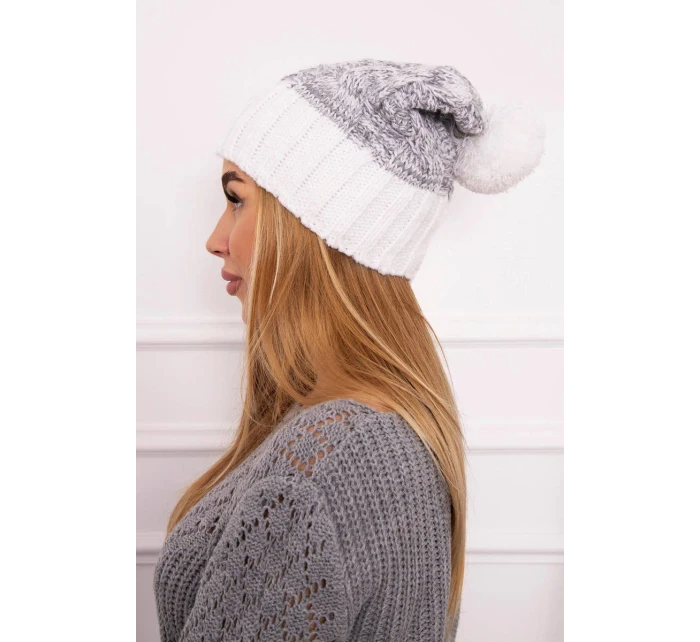 Paris fleecová čepice K213 bílá+šedá Paris fleecová čepice K213 bílá+šedá