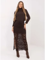 Sukně MI SD G9137.16P tmavě hnědá