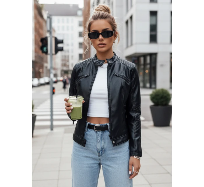 Dámská kožená bunda černá Dstreet model 21979421 - FashionStreet