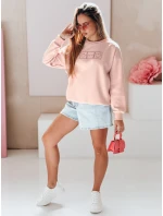Dámská oversize mikina s výšivkou EASYJOY růžová FashionStreet BY1513