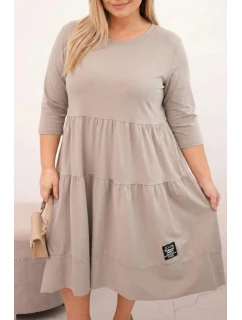 Dámská bavlněná sukni Plus Size s volány a ohrnutým rukávem fango