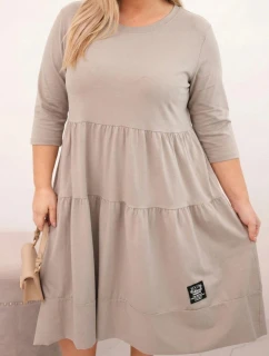 Dámská bavlněná model 21800785 Plus Size s volány a ohrnutým rukávem fango - K-Fashion