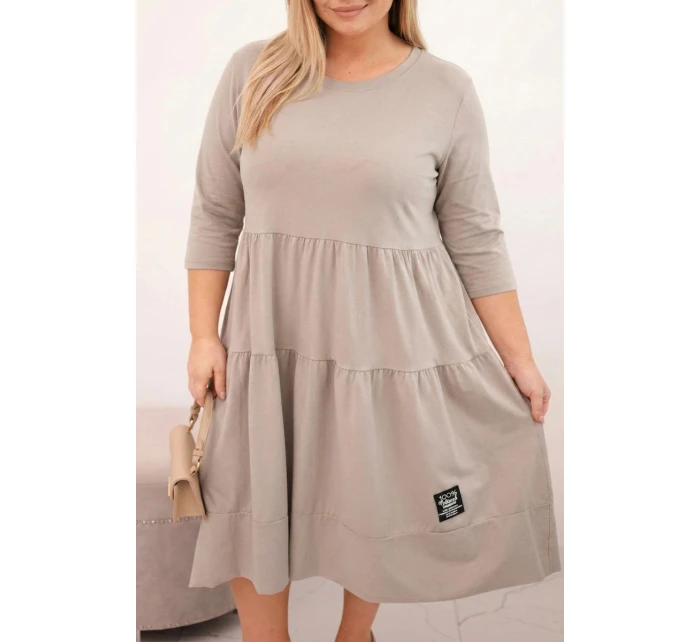 Dámská bavlněná sukni Plus Size s volány a ohrnutým rukávem fango Dámská bavlněná sukni Plus Size s volány a ohrnutým rukávem fango