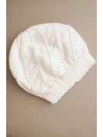 Dámská zimní čepice vlněná s krystaly a vzorem model 21859293 mocca - K-Fashion