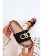 Dámské Pantofle Na Platformě S A Zlatou Dekorací Černé model 21689964 - Boto Dámské Pantofle Na Platformě S A Zlatou Dekorací Černé model 21689964 - Boto