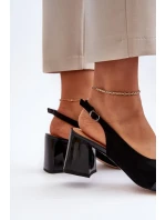Dámské sandály na vysokém podpatku s ozdobou, černé D&A Dámské sandály na vysokém podpatku s ozdobou, černé D&A