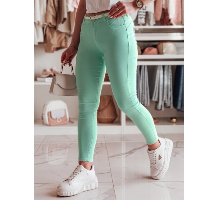 Dámské úzké kalhoty s páskem VIVASKIN mint FashionStreet UY2445