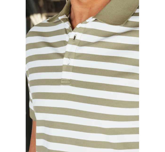 Pánská pruhovaná zelená polokošile FashionStreet PX0640