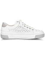 Rieker W RKR642 bílá kožená prolamovaná obuv