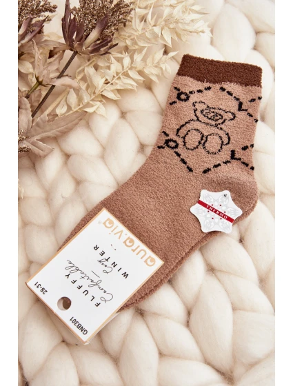 teplé ponožky s hnědé model 21643887 - Aura.via