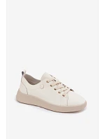 Kožené dámské polobotky Vinceza 41508 světle béžové