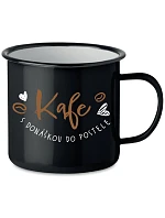 KAFE S DONÁŠKOU DO POSTELE - černý plecháček 350 ml KAFE S DONÁŠKOU DO POSTELE - černý plecháček 350 ml