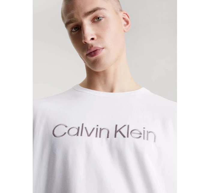 Pánské tričko na spaní S/S CREW NECK 000NM2501E 100 bílé - Calvin Klein