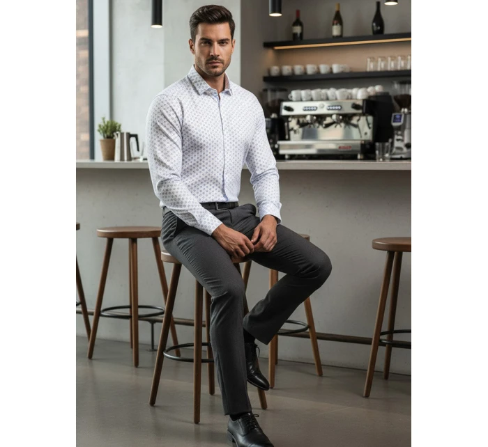 Pánská bílá košile FashionStreet DX2438 Pánská bílá košile FashionStreet DX2438