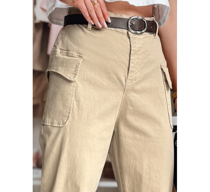 Dámské pytlovité kalhoty GOTRENDI dark beige FashionStreet UY2525