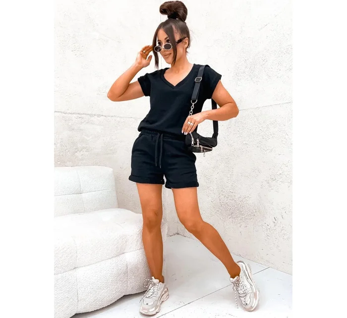 Černý letní dámský bavlněný komplet model 20114363 - Moon Černý letní dámský bavlněný komplet model 20114363 - Moon