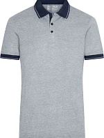 Daiber JN 706 Pánské žerzejové melírované polo 02.0706 grey heather/navy