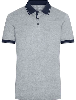 Daiber JN 706 Pánské žerzejové melírované polo 02.0706 grey heather/navy